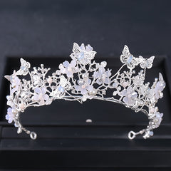 Silvery Crystal Tiara Crowns Party Queen Bridal Wedding Hair Accessories