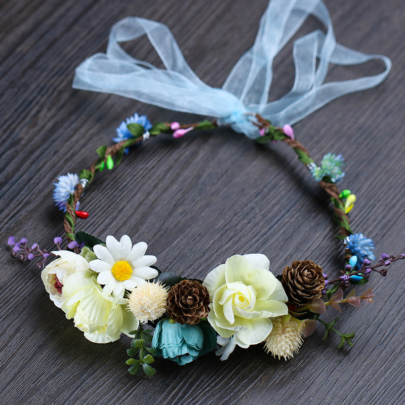 Flower Leaf Bridal Headband Tiara For Women Bride Party Wedding