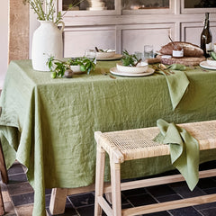 Polyester Tablecloth Soft Green Table Cloth Waterproof Rectangle Style