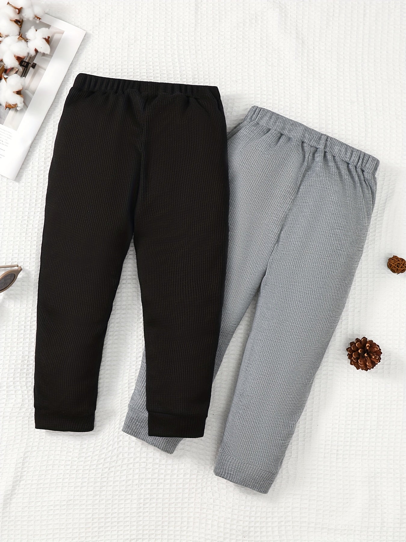 Boys Casual Cargo Pants Elastic Waist Jogger Pants With Pocket