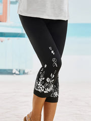 Floral Print High Waist Leggings for Spring