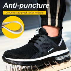Men's Breathable Mesh Work Sneakers Anti Slip Knit Sneakers