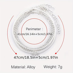 Heart & Double Chain Anklet for Men & Women