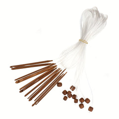 12pcs Tunisian Crochet Hooks Set 3-10mm Bamboo Knitting Needle