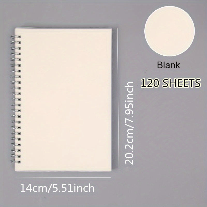 Waterproof Side Spiral Notebook 20 X 14cm Transparent Cover Blank Lined Grid