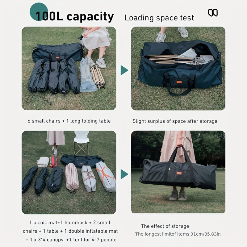 Waterproof Camping Equipment Bag - Fits Folding Tent Accessories