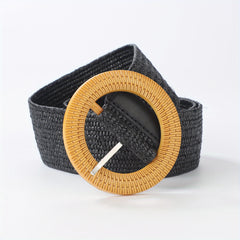 Wide Braided Belt Elastic Loose Leather Belt For Men