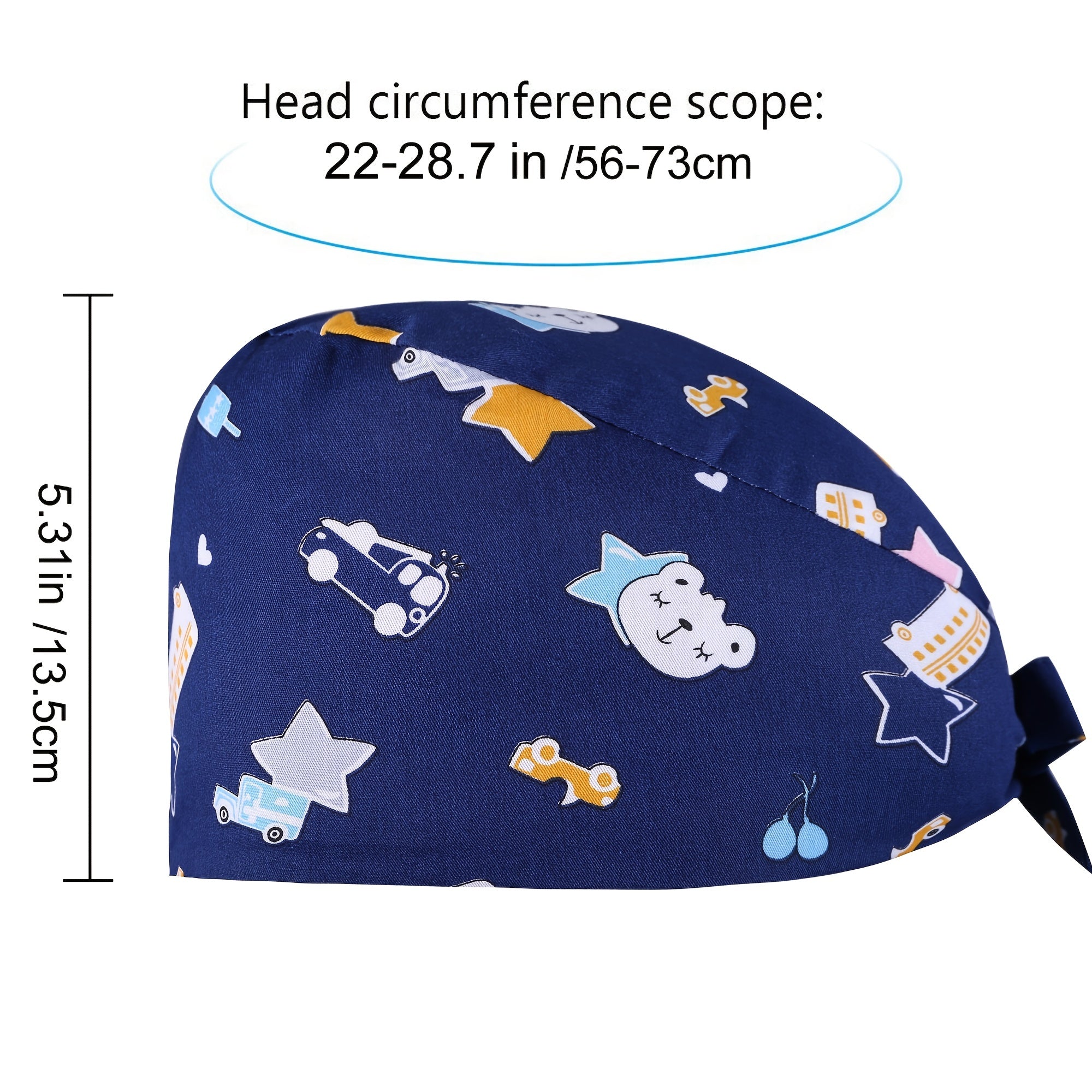 Cartoon Print Cotton Working Cap Adjustable Women Man Unisex Working Hats