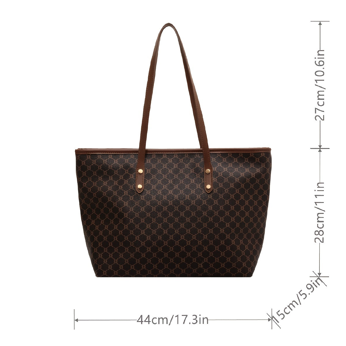 Vintage Pattern Tote Bag Large Capacity Stylish Shoulder Bag