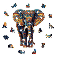 Colorful Elephant Wooden Puzzle Boxed Unique Relax Gift