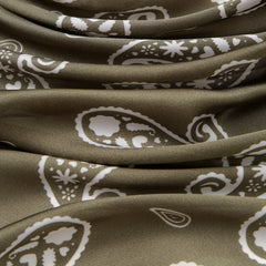 Dark Green Paisley Print Bandana Square Scarf Neckerchief