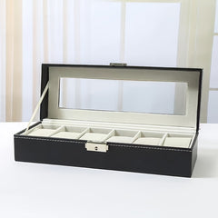 Men's PU Leather 6 Watch Storage Box