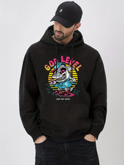 Anime Shark Print Hoodie for Men
