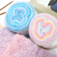 Gradient Mohair Wool for Crocheting & Knitting, Soft & Colorful