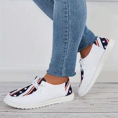 Women's American Flag Canvas Shoes Lightweight Outdoor Flats