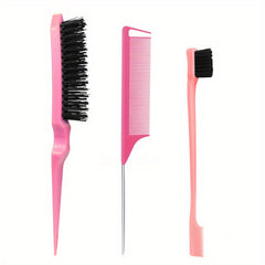 3pcs Teasing Brush Set for Women Dual Edge Eyebrow Brush & Styling Comb