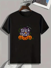 Halloween Slogan Pattern Print Men's Sports T-shirt