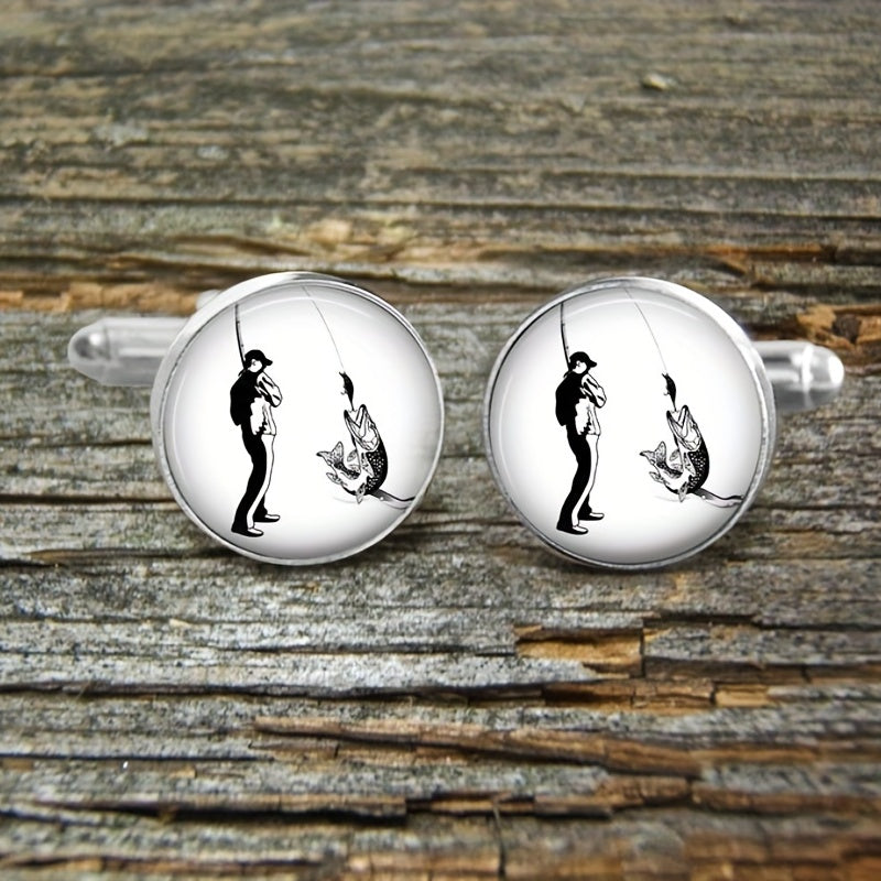 Fishing Cufflinks Stainless Steel Cufflinks