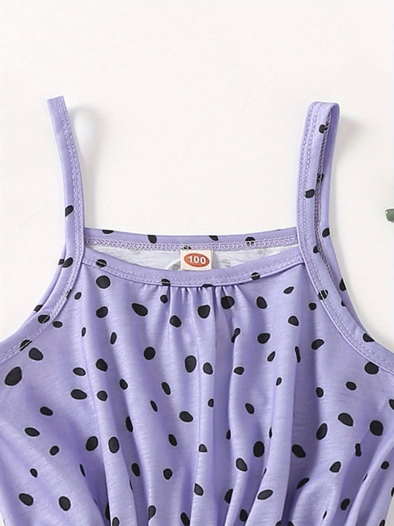 Girls Polka Dot Sleeveless Romper Comfortable Jumpsuit For Summer