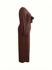 Solid Long Sleeve Wide Leg Jumpsuit