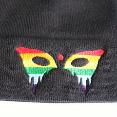 Butterfly Embroidered Beanie Hat Skull Cap Coldproof Knit Hats