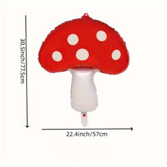 3pcs Mushroom Foil Balloons Fun Mushroom Party Decoration