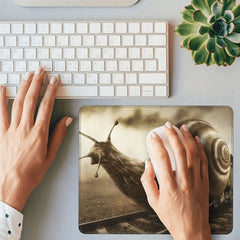 Snail Pattern Square Mouse Pad for Laptops Desktops