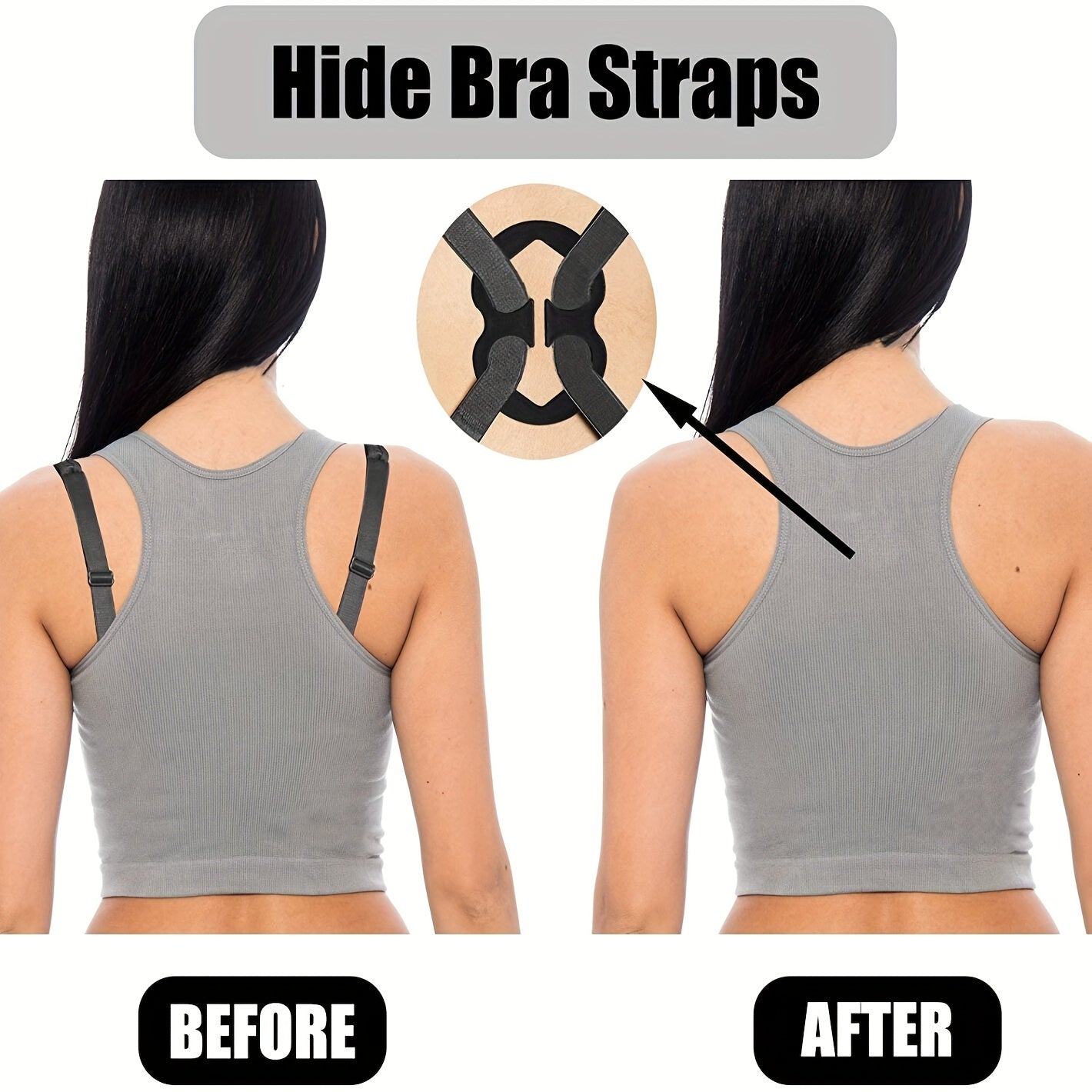 16 Pcs Invisible Bra Strap Clips Non Slip Buckles for Braless Look
