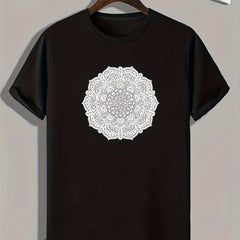 Flower Print Men's Graphic Tee for Summer