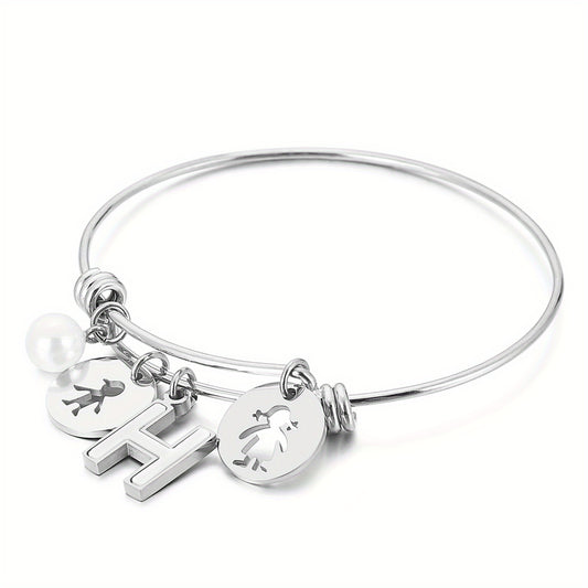BFF English Letter H N Pendant Bracelet For Girls Gift Friends Kids Accessories