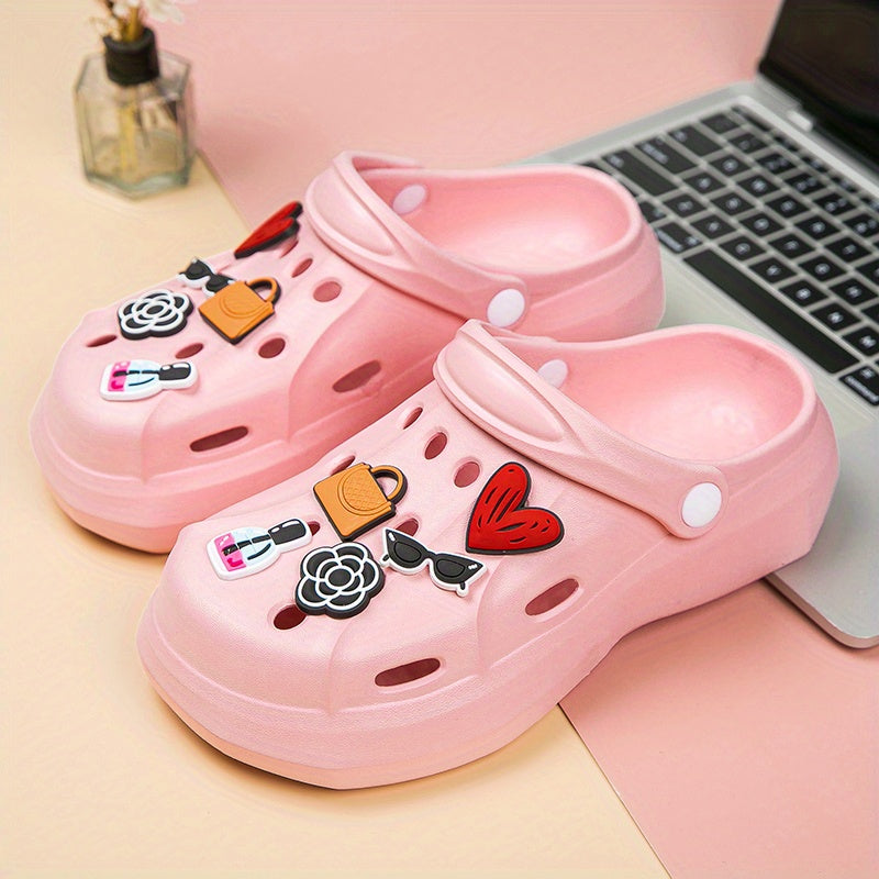 Women's Solid Indoor Slides Flatform Shoes