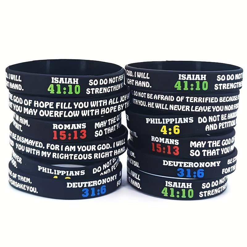 Bible Silicone Bracelet Waterproof Wristband Inspirational Religious Jewelry