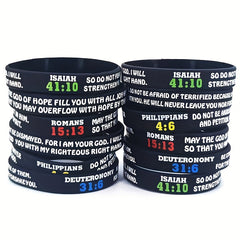 Bible Silicone Bracelet Waterproof Wristband Inspirational Religious Jewelry