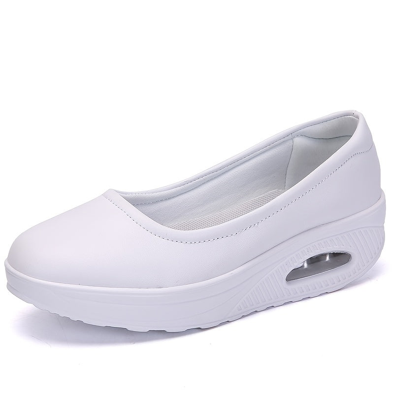 Women's Air Cushion Sole Nurse Shoes Non slip Slip On Casual Platform Shoes