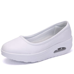 Women's Air Cushion Sole Nurse Shoes Non slip Slip On Casual Platform Shoes