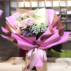 20pcs Golden Paper Tissue Paper Flower Bouquet Supplies Gift Wrapping Paper