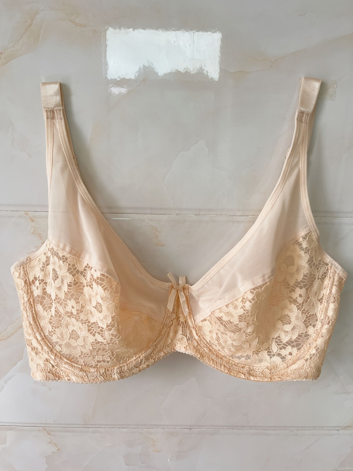 Sexy Bra Women's Plus Contrast Lace Underwire Mini Bow Detail Bra