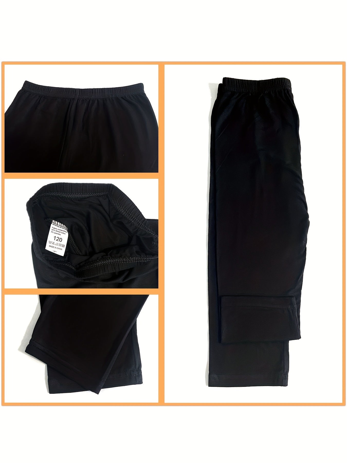 4pcs Little Girl's Cropped Leggings Modal Thin Sports Pants