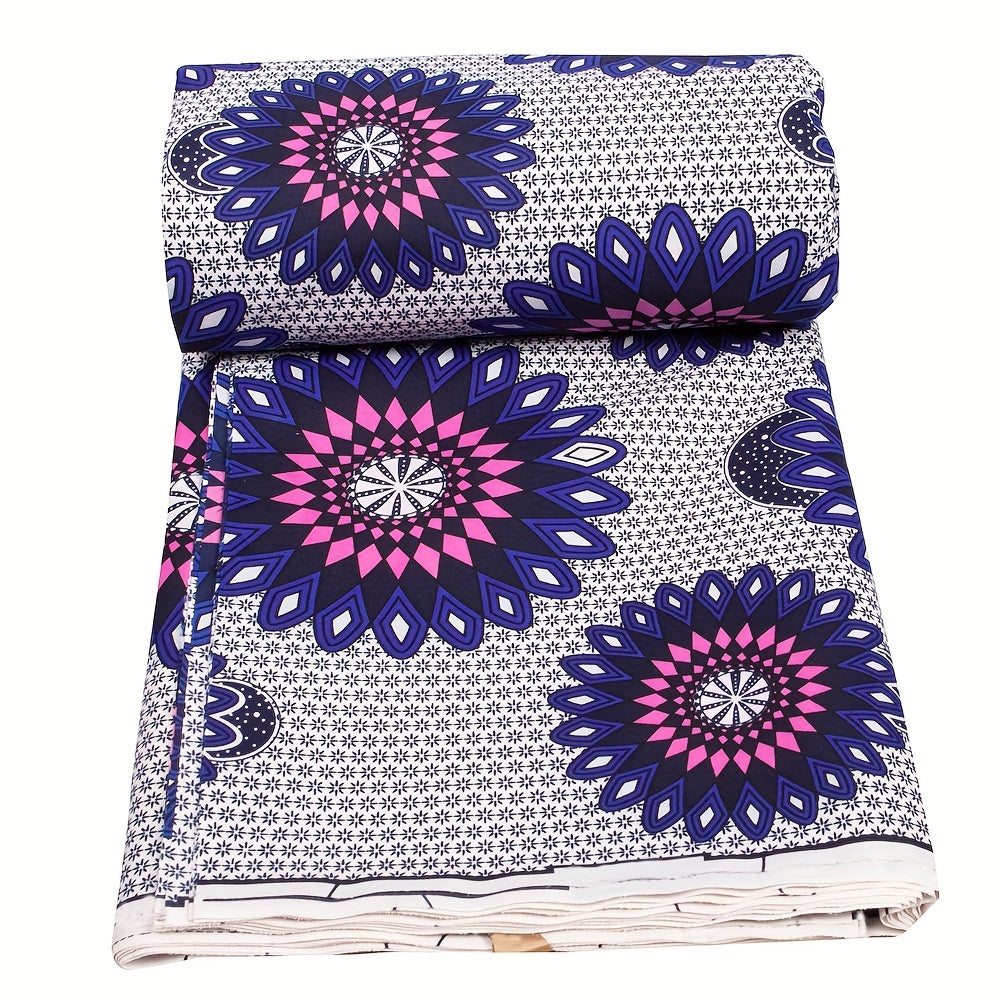 African Floral Polyester Fabric for Sewing