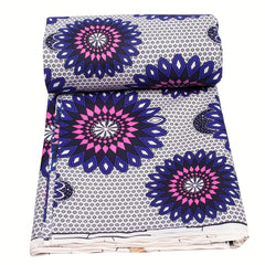 African Floral Polyester Fabric for Sewing