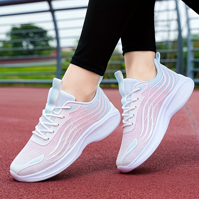 Breathable Lace Up Walking Shoes for Women - Non Slip Mesh Sneakers
