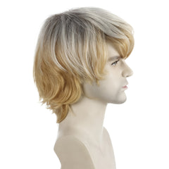 Men's Multicolor Short Curly Hair Wig