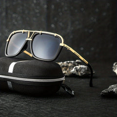 Men's Square Frame Steampunk Sunglasses UV Protection