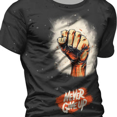Inspirational Slogan Never Give Up 3D Digital Men's Graphic T-shirt