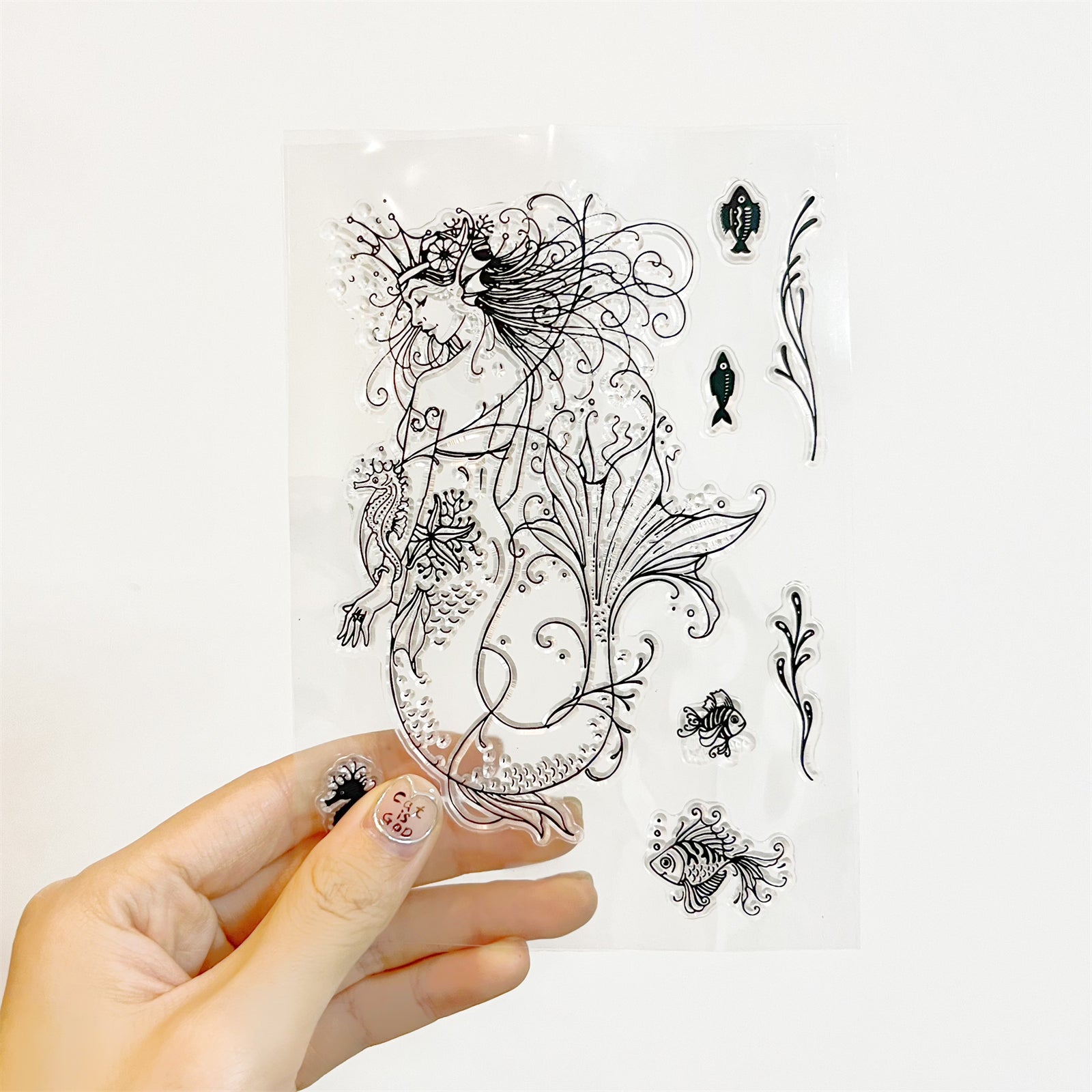Retro Mermaid Transparent Silicone Stamp