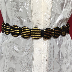 Vintage Hot Stamping Button Wide Waistband for Women