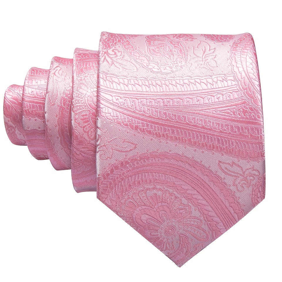 Men's Jacquard Tie & Hankerchief & Cufflinks Set