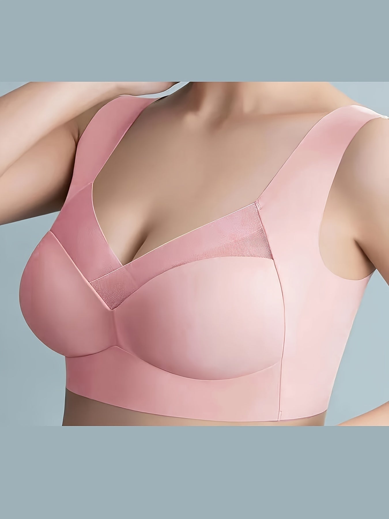 Mesh Wireless Push Up Sports Bra