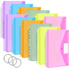 12pcs Heavyweight Binder Pockets w/ Closure & 3 Ring Circles
