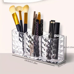 Vintage Makeup Brush Holder Organizer Clear Container Storage